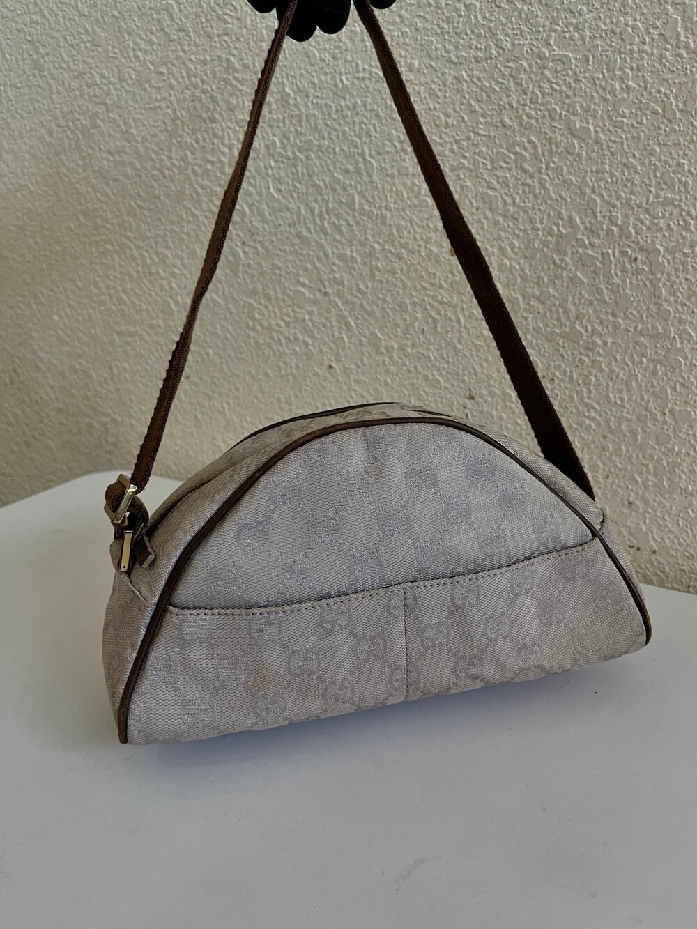 Gucci Half Moon Canvas shoulder bag